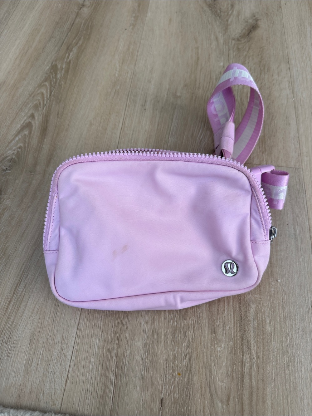 lululemon athletica Light Pink Crossbody Pouch with Striped Strap